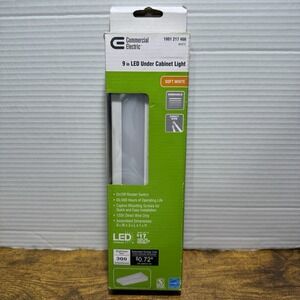 NEW!! COMMERCIAL ELECTRIC 9 in. LED White Direct Wire Under Cabinet Light‎